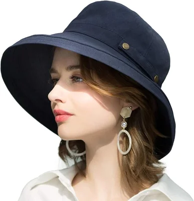 Sombreros de algodón de ala ancha para mujer