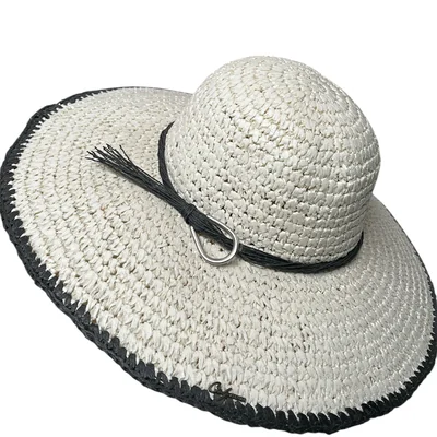 Sombrero Playero Paja Negro PREMIER