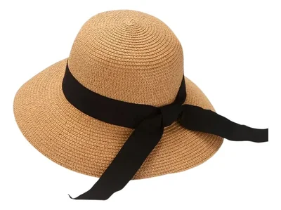 Sombrero De Verano/playa De Paja Con Visera Para Mujer
