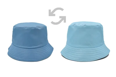 Sombrero Bucket Doble Vista Tonos Azules