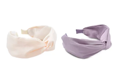 SAFIRIT, 2 Diademas de nudo, diferentes colores, tela tipo satín