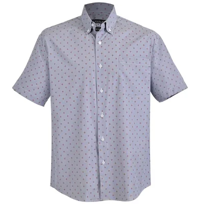 Camisa Casual Regular Fit Print Cavalatti Azul Manga Corta para Hombre