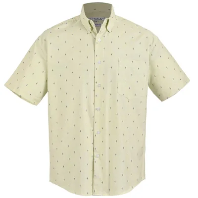 Camisa Casual Regular Fit Print Cavalatti Verde Manga Corta para Hombre