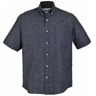 Camisa Casual Regular Fit Cavalatti Azul Oscuro Manga Corta para Hombre