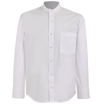 Camisa Casual Regular Fit Cuello Mao Cavalatti Blanca Manga Larga para Hombre