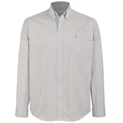 Camisa Casual Regular Fit Cavalatti Gris Manga Larga para Hombre