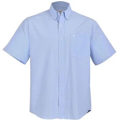 Camisa Casual Regular Fit Cavalatti Azul Manga Corta para Hombre
