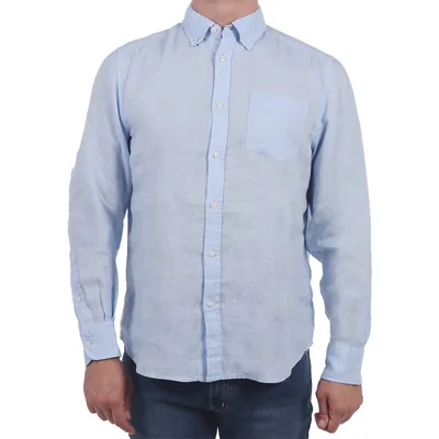 Camisa de Lino Manga Larga Casual Ovs para Hombre