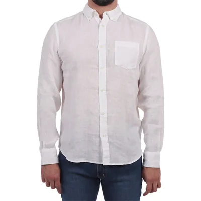 Camisa de Lino con Ajuste Regular Manga Larga Ovs para Hombre