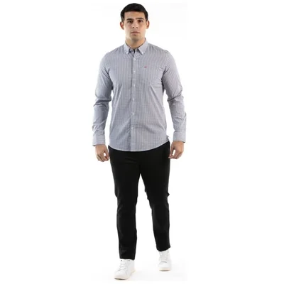 Camisa Casual de Cuadros Blanca Oscar de la Renta para Hombre