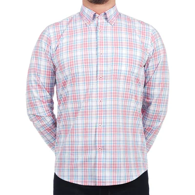 Camisa Cuadros Manga Larga Algodón Carlo Corinto Hombre