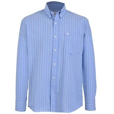 Camisa Casual Rayas Relaxed Fit Cavalatti Manga Larga para Hombre