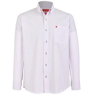 Camisa Casual Cuadros Relaxed Fit Cavalatti Manga Larga para Hombre