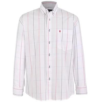 Camisa Casual Cuadros Relaxed Fit Cavalatti Manga Larga para Hombre