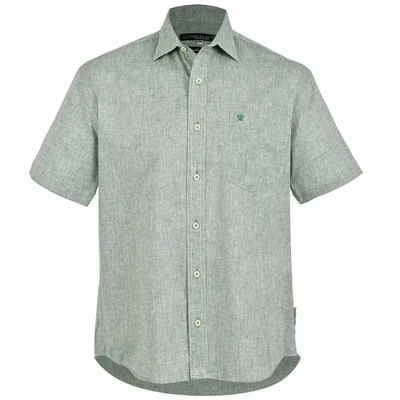 Camisa Casual Jaspeada Relaxed Fit Cavalatti Manga Corta para Hombre