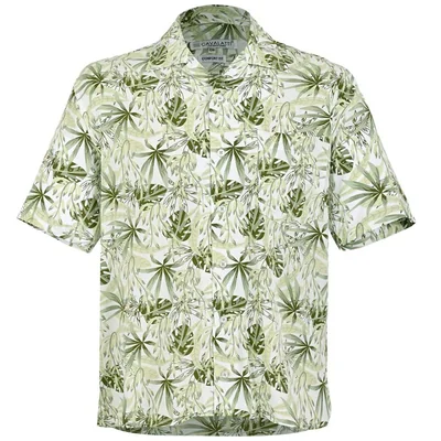 Camisa Estampado Hojas Relaxed Fit Cavalatti Manga Corta para Hombre