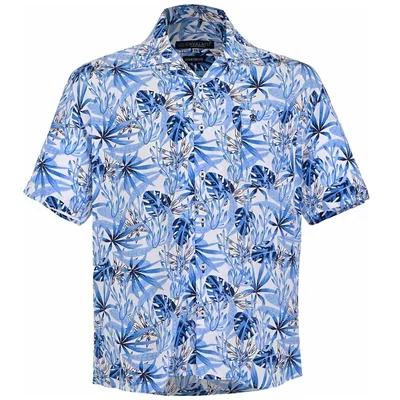 Camisa Estampado Hojas Relaxed Fit Cavalatti Manga Corta para Hombre