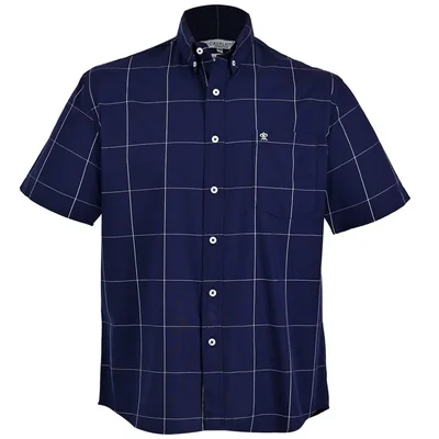Camisa Casual Cuadros Relaxed Fit Cavalatti Manga Corta para Hombre