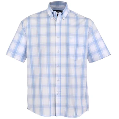 Camisa Casual Cuadros Relaxed Fit Cavalatti Manga Corta para Hombre