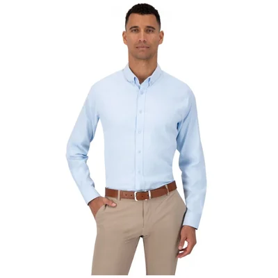 Camisa Regular Fit Básica Oxford Formens Cielo Manga Larga para Hombre