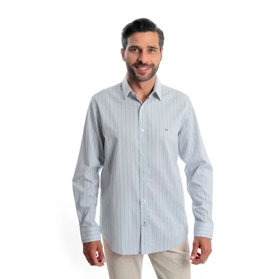 Camisa Regular Fit Rayas Kenneth Cole Manga Larga para Hombre