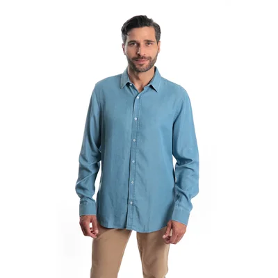 Camisa Regular Fit Lisa Kenneth Cole Manga Larga para Hombre