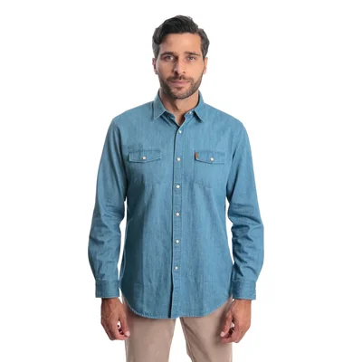 Camisa Regular Fit Chaps Manga Larga para Hombre