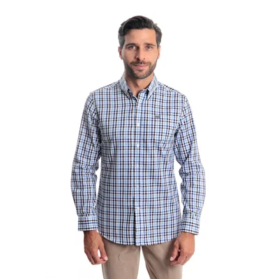 Camisa Regular Fit Cuadros Chaps Manga Larga para Hombre