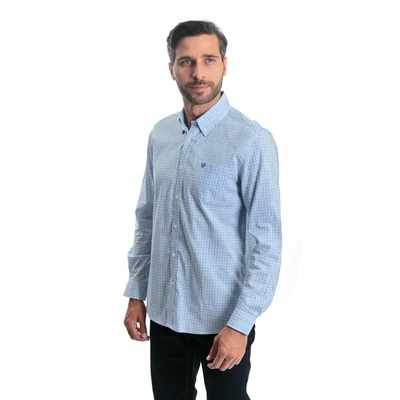 Camisa Regular Fit Cuadros Chaps Manga Larga para Hombre