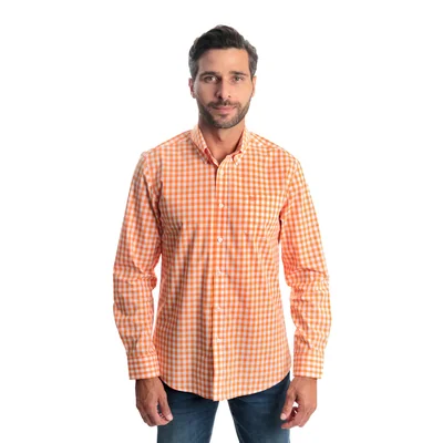 Camisa Regular Fit Cuadros Chaps Manga Larga para Hombre