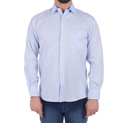 Camisa Regular Fit Manga Larga Cuadros Manchester Hombre