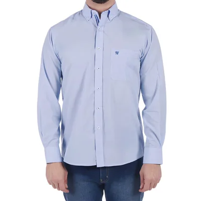 Camisa Regular Fit Manga Larga Algodón Manchester Hombre