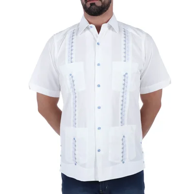 Guayabera Slim Fit Manga Corta Manchester Hombre