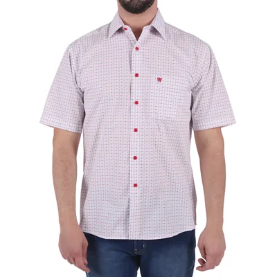 Camisa Regular Fit Manga Corta Cuadros Manchester Hombre