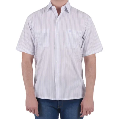 Camisa Manga Corta Rayas Regular Fit Manchester Hombre