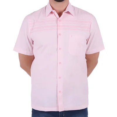 Camisa Manga Corta Rayas Cenefa Casual Yale Hombre