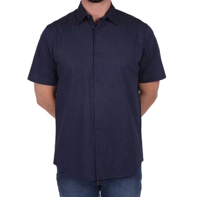Camisa Manga Corta Algodón Regular Fit Estampada Yale Hombre