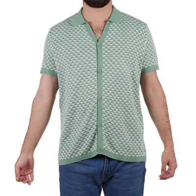 Camisa Tejida Patrón Geométrico Ted Lapidus para Hombre