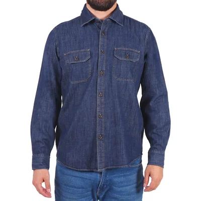 Camisa Mezclilla Manga Larga Casual Carlo Corinto Hombre