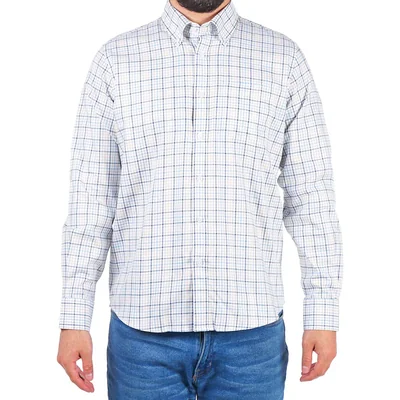 Camisa Cuadros Algodón Manga Larga Carlo Corinto Hombre