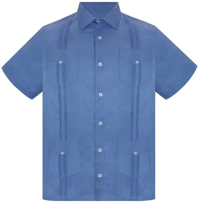 Guayabera Turquesa Manga Corta Comfort para Hombre