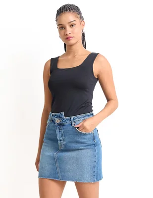 Falda corta Sexy Jeans de mezclilla a la cintura