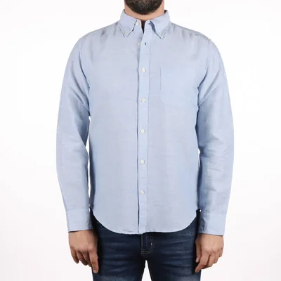Camisa en Mezcla de Lino J.opus Casual Manga Larga para Hombre