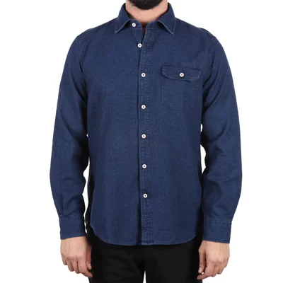 Camisa Denim Diseño Abotonado Carlo Corinto para Hombre