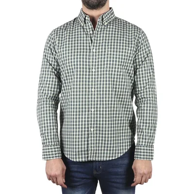 Camisa Manga Larga Cuadros de Algodón J.opus para Hombre