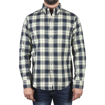 Camisa Manga Larga Cuadros Cuello Americano J.opus Hombre
