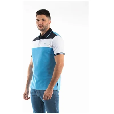 Playera Polo Azul Claro con Cuello Manga Corta Oscar de la Renta para Hombre