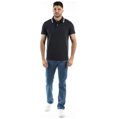 Playera Negra con Cuello Manga Corta Polo Oscar de la Renta para Hombre
