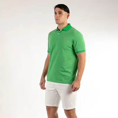 Playera Polo Regular Fit Oscar de la Renta Verde Manga Corta para Hombre