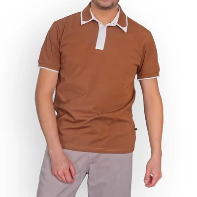 Playera Tipo Polo Cuello Contraste U Sport Manga Corta para Hombre